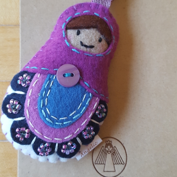 Angelic handmade felting art key chain - Picture 1 of 2